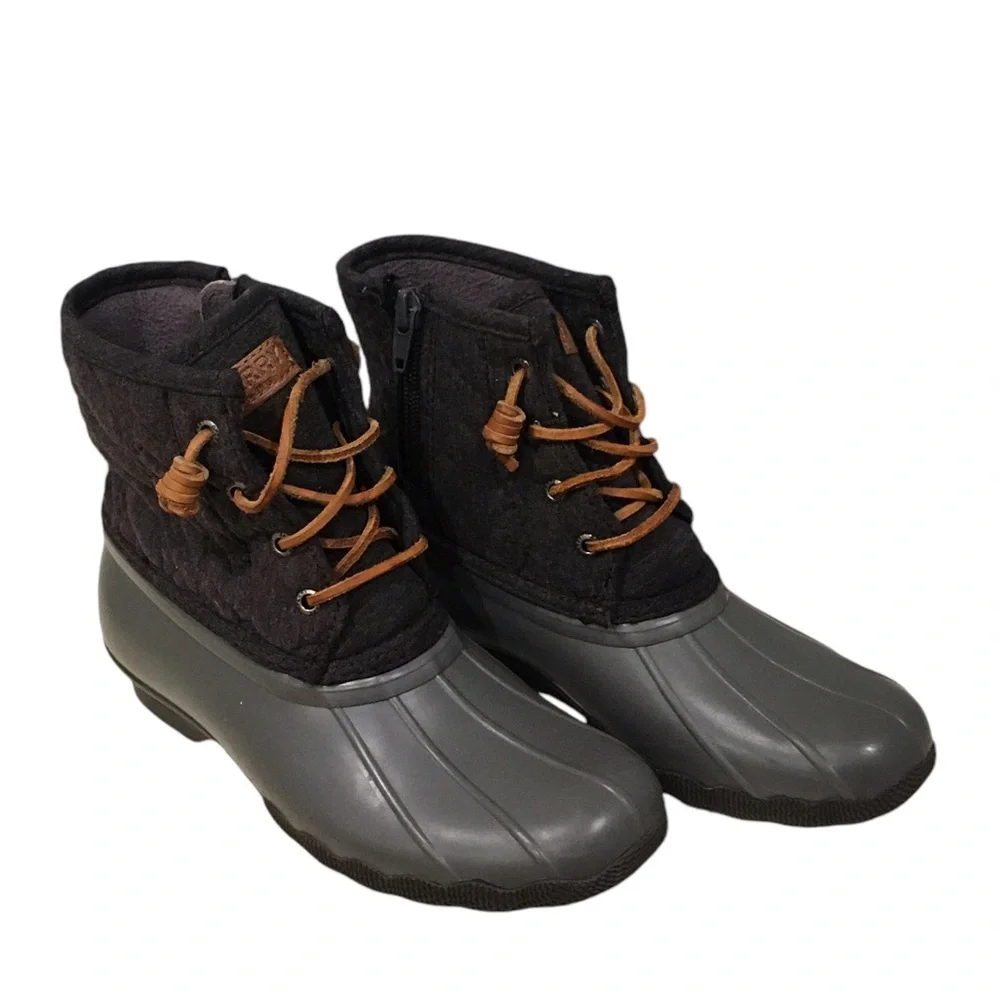 Sperry Top Sider Saltwater Grey Waterproof Rubber Boot 3